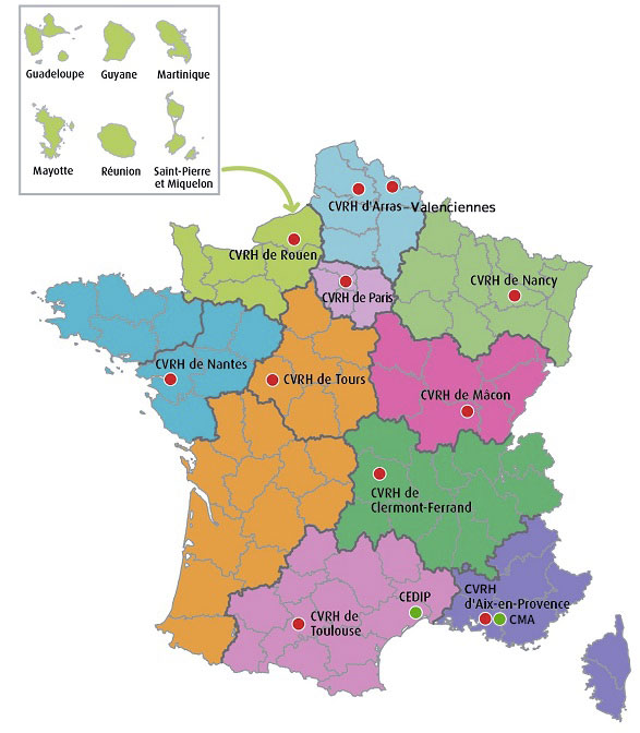 Sites du CMVRH à compter de septembre 2023