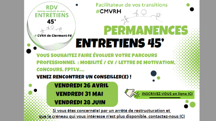 L'affiche indiquant les dates de permanence du vendredi