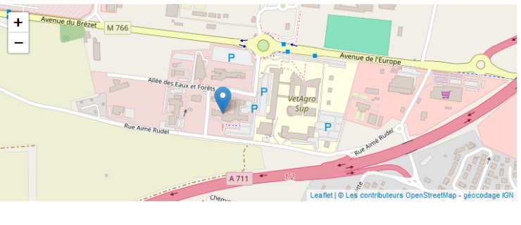 Le plan de localisation du nouveau site du CVRH de Clermont-Ferrand